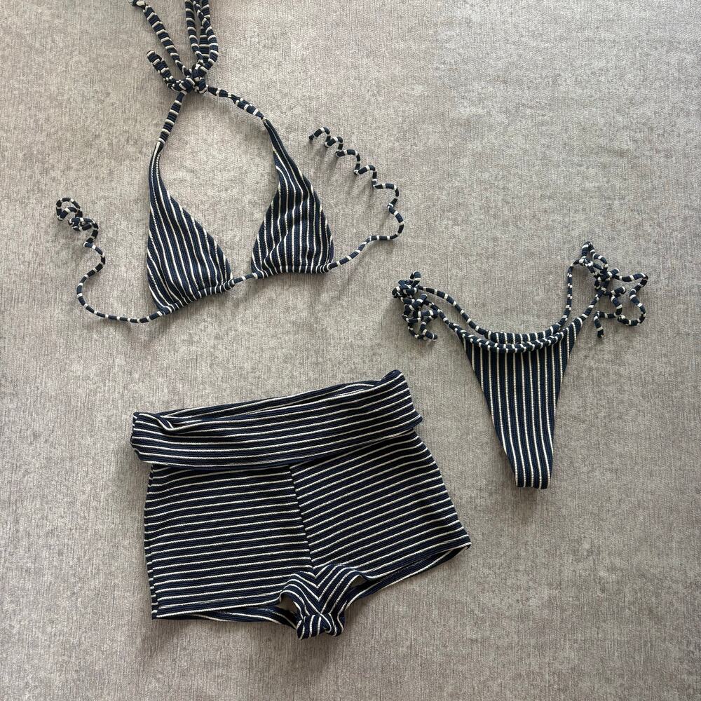 Skatie Azzurra Striped Bikini Set